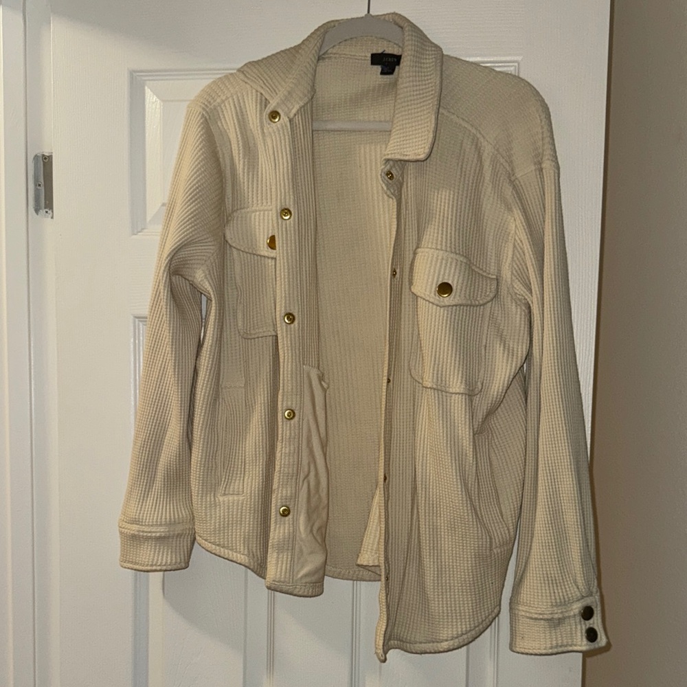 Jcrew Cream Button-Up Women's Jacket